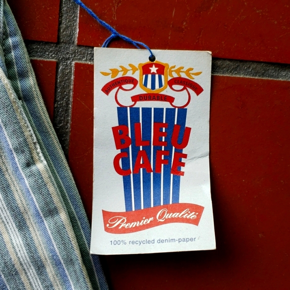 BLEU CAFE Premium Button-Fly Boyfriend High-Waisted Jeans Stripe VTG Size 12 NWT - Picture 7 of 9